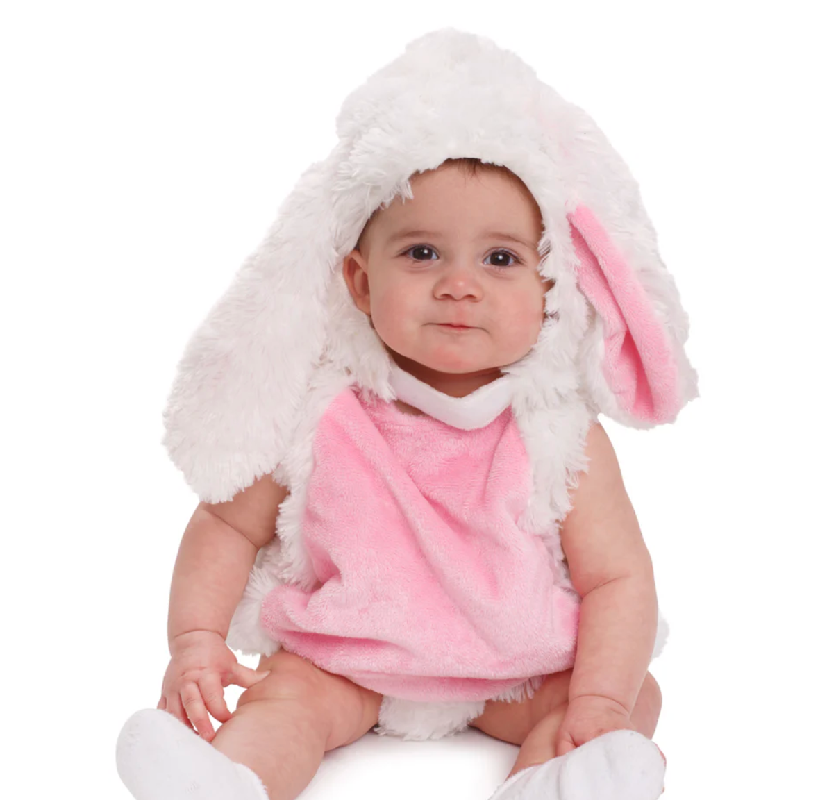 Hop into Fun with the Plush Pink & White Bunny Costume