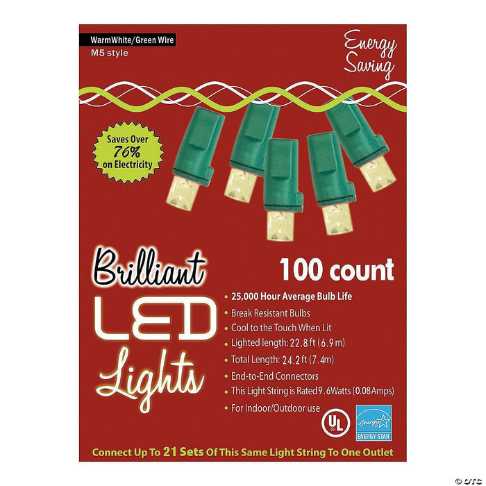 100L Warm White Holiday Lights - M5 Style - The Costume Shop your one stop costume shop!