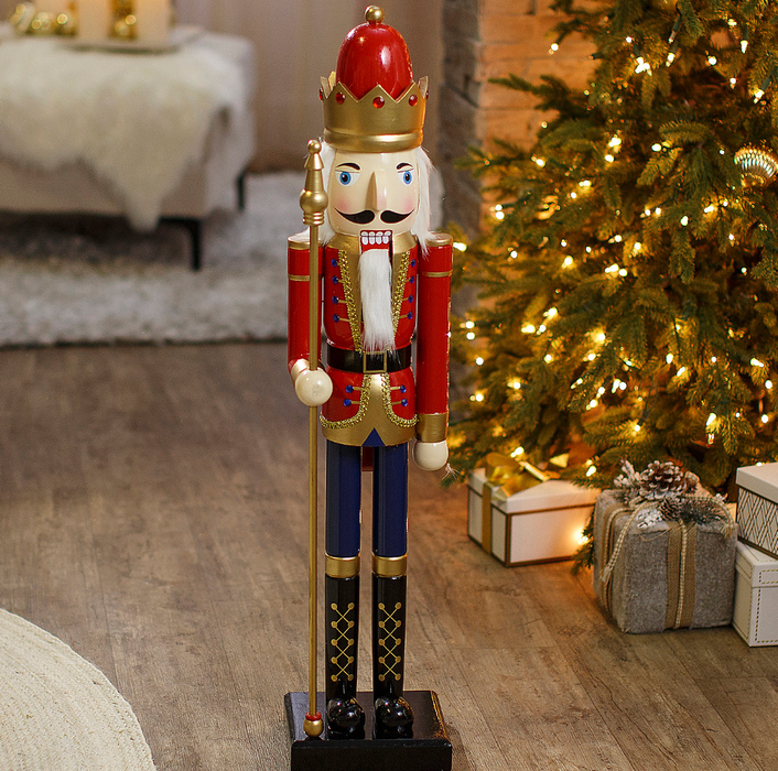 3 Ft. Large Classic Red Wood Holiday Nutcracker | Costume-Shop.com