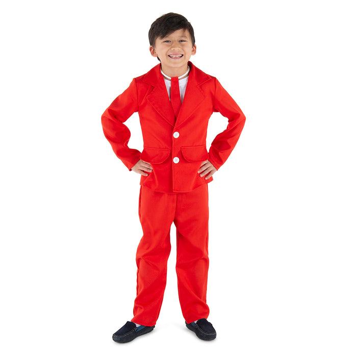 Red 3 Piece Party Suit For Kids