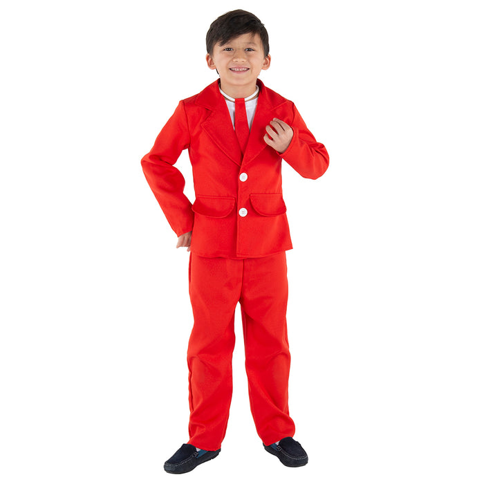 Red 3 Piece Party Suit For Kids