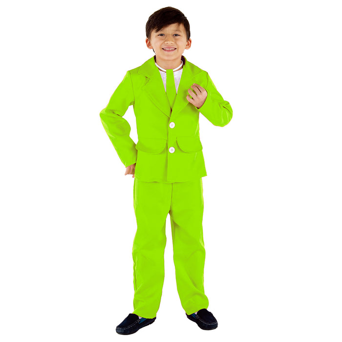 Neon Lemon Green 3 Piece Suit for Kids