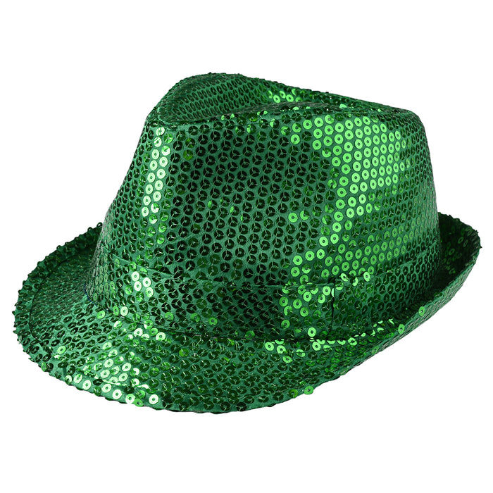 Blue/Green Sequin Fedora Hats | Costume-shop.com