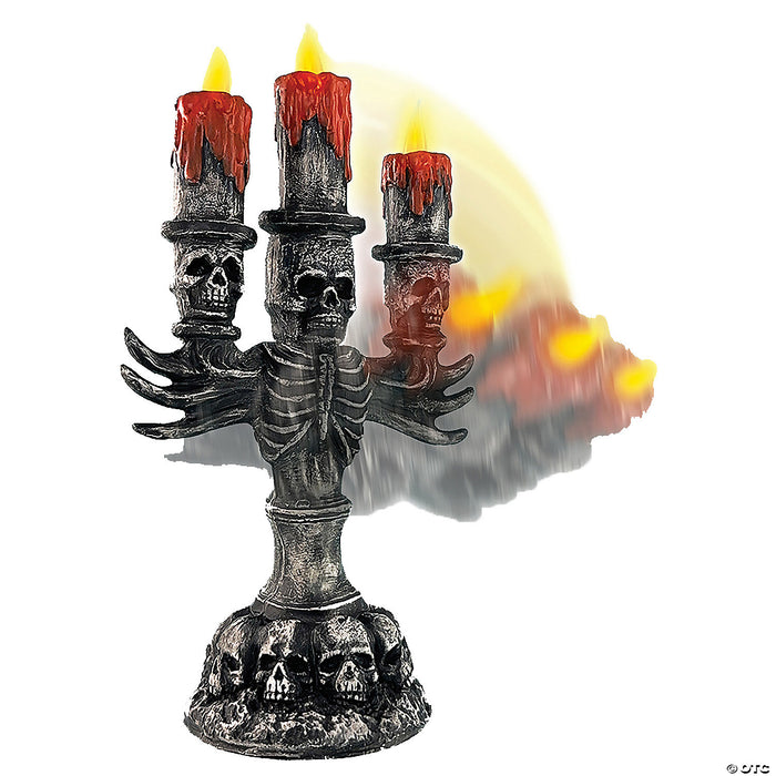 15" Striking Skeleton Candelabra