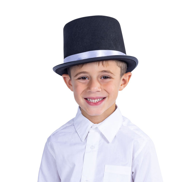 Tuxedo Top-hat – Silver Trim – Kids | Costume-Shop.com