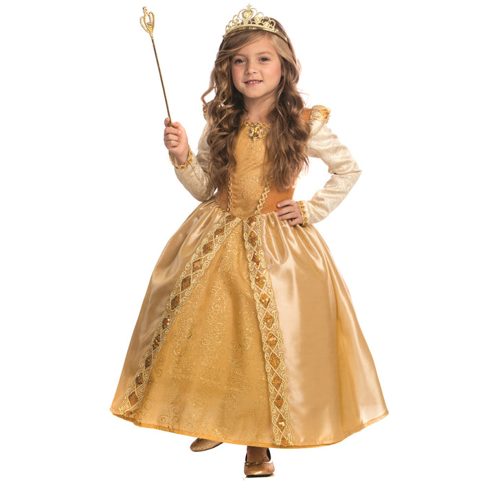 Gold Ball Gown Dress Up Costume for Kids