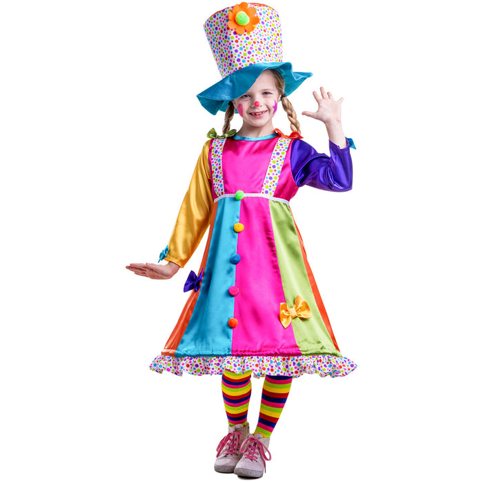 Girls Polka Dots Clown Costume