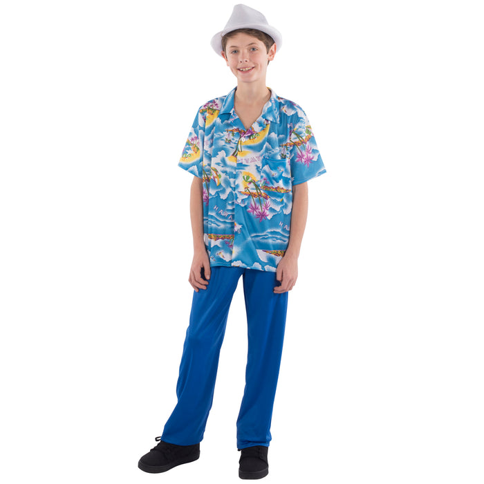 Blue Hawaiian Shirt and Pants Tropical | Costume-shop.com