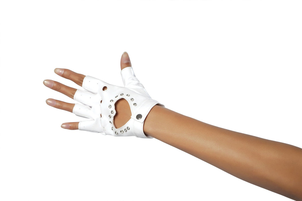 Gloves with Cut-Out Heart and Stones | Costume-Shop.com