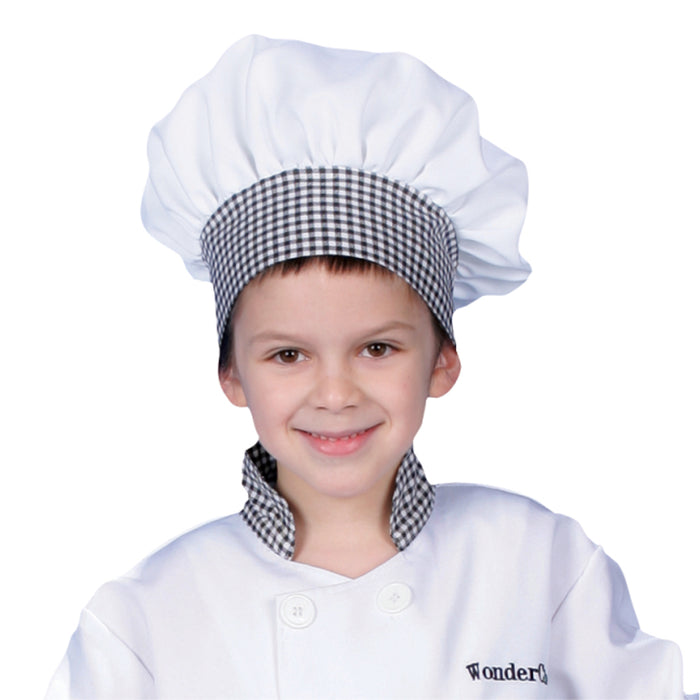 Little Black Gingham Chef Hat