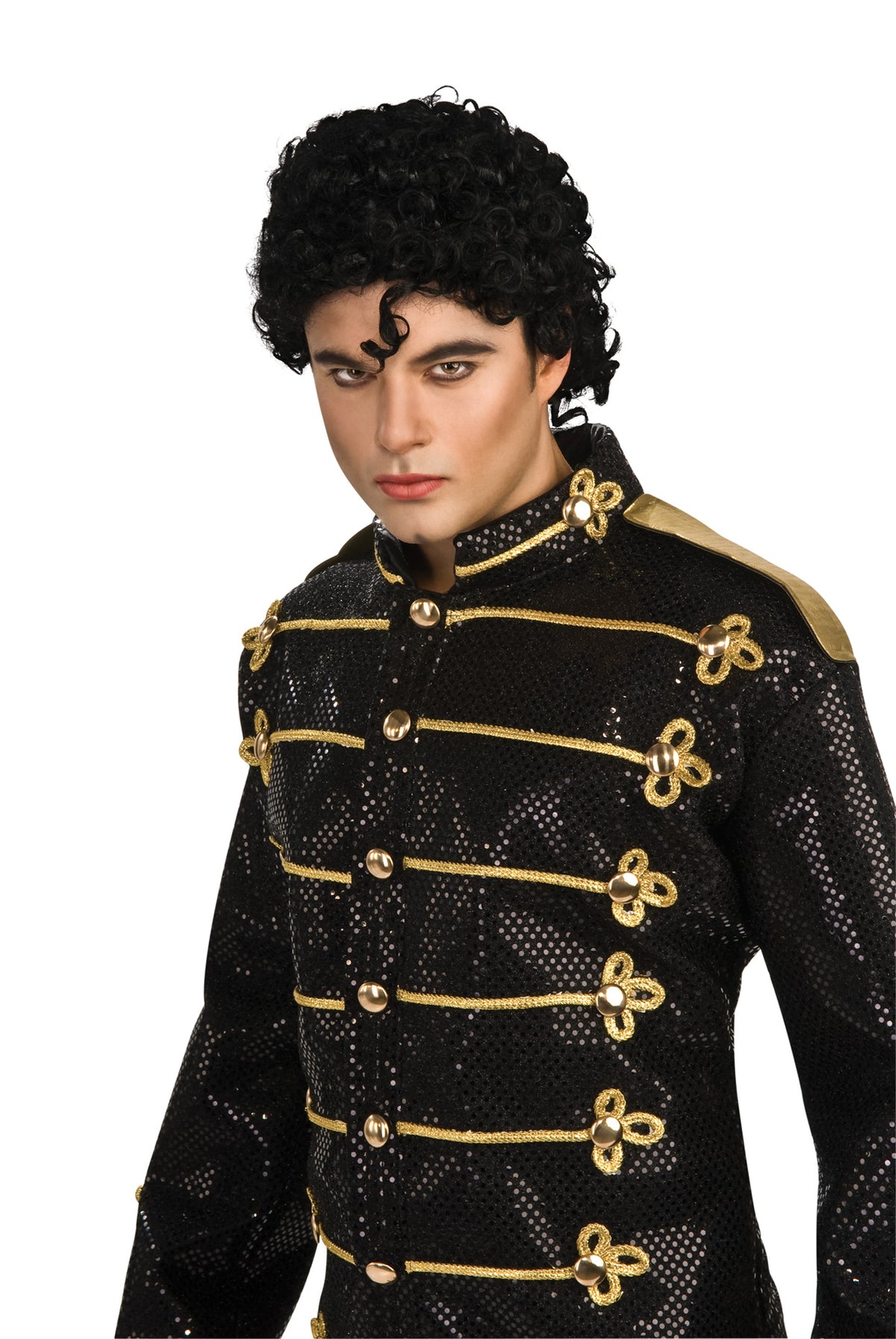 Michael Jackson Black Military Jacket Pop Fancy Dress Up Halloween Adult  Costume