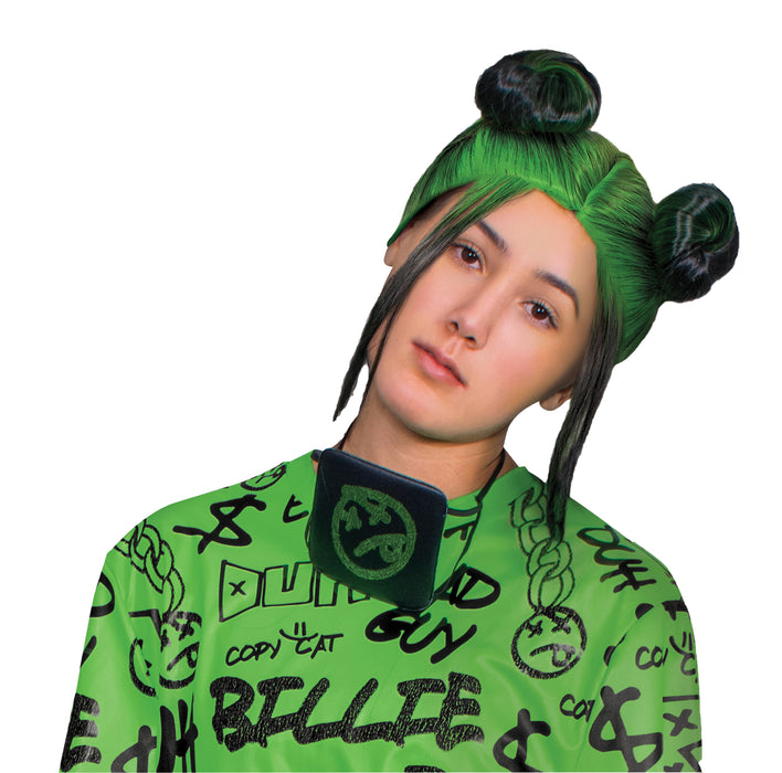 Billie Eilish Green Bun Wig