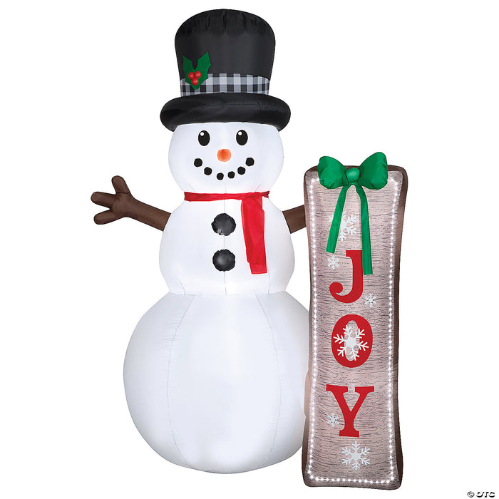 Airblown® Snowman with Sign LED Lightshow 83" Inflatable