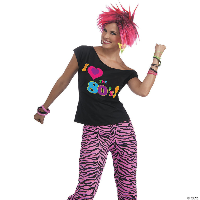 Women’s 80s Shirt Costume - Medium/Large