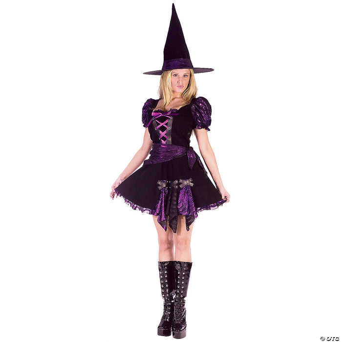 Women’s Purple Punk Witch Costume - Medium/Large