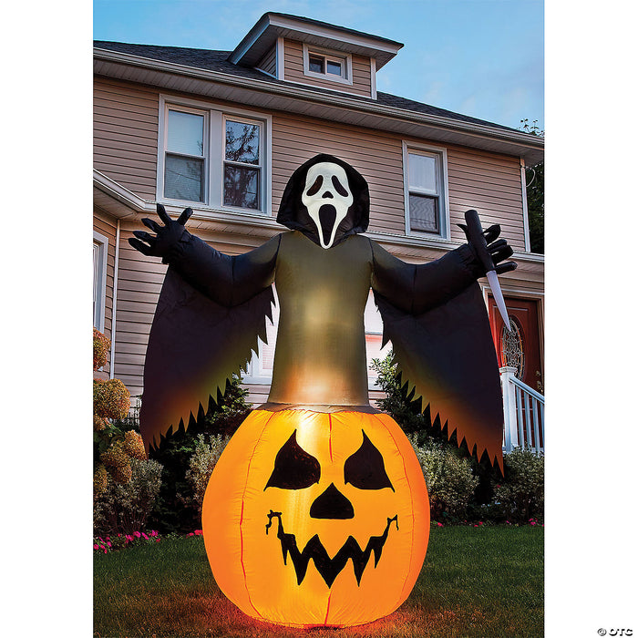 Ghost Face Pumpkin Inflatable